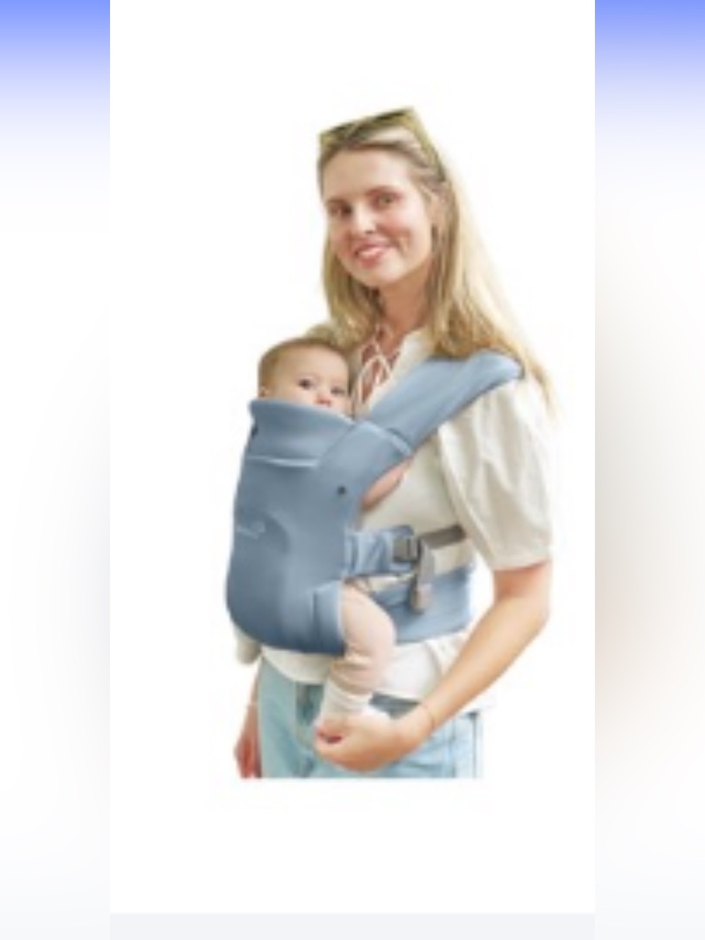 Blue GROWNSY Baby Cozy Newborn Ergonomic Baby Wraps to Toddler with Head Support